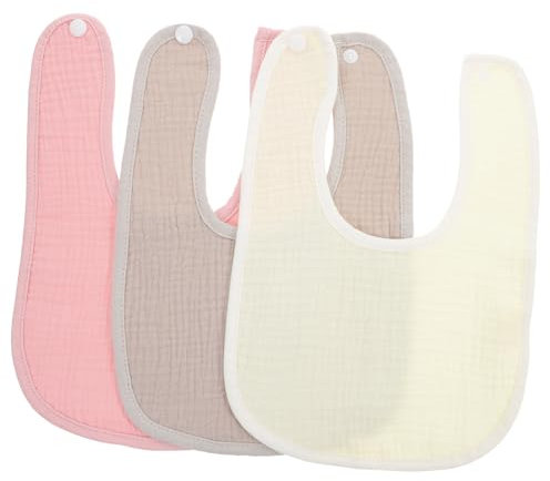 ERINGOGO 3stücke Teiliges Baumwoll-lätzchen Für Junge Mädchen Absorbierende Spucktücher Sanften Farben Zahnhilfe Für Empfindliche Haut Gegen Sabber Und Erbrechen