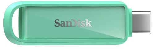SANDISK Phone Drive mit USB Type-C 1 TB (Flash-Laufwerk für Smartphones, Tablets und Computer, 150 MB/s Lesen, Schlüsselring-Öse zur Mitnahme, 1 Jahr RescuePRO Deluxe-Software) - Seafoam Green