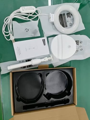 NEEWER BASICS 5/13cm Desk Ring Light with Stand, 10W LED Selfie Light with Phone Holder Base Compatible with iPhone for Video Recording Laptop Webcam Zoom Video Conference Lighting Makeup, White BR60