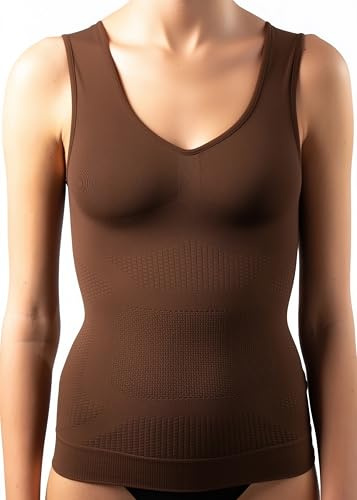SLIMCELL Gambetti Canottiera Contenitiva Donna Anticellulite - Intimo Modellante Donna Pancia Piatta, Intimo Contenitivo in Microfibra Effetto Massaggiante Shapewear - Made in Italy