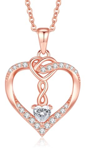 Jrêveinfini Herz Unendlichkeits Halskette Damen 925 Silber mit Anhänger, Schmuck für Frauen mit Geschenkbox, Geschenkidee zu Weihnachten, Valentinstag, Muttertag & Geburtstag