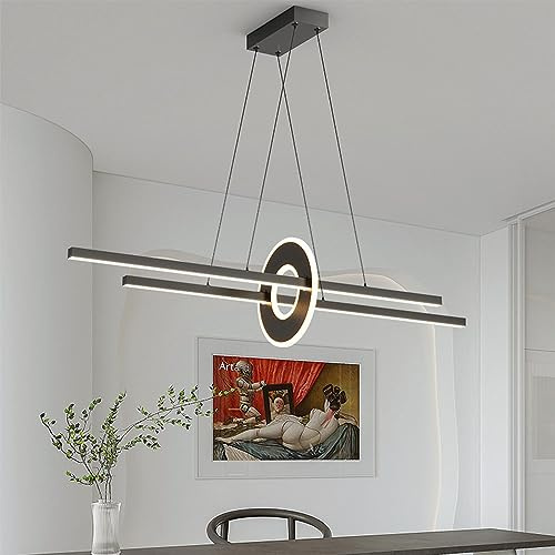 Lampada a Sospensione Interni Creativa Lineare Luce Pendente da 110 Cm LED Moderna in Alluminio Dimmerabile per Ristorante Soggiorno
