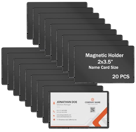 Magnetischer Visitenkartenhalter, 5,1 x 8,9 cm, Namenskarten-Magnet, Beschriftung, Metallschrank, Schild, Magnetaufkleber auf Spind, 20 Stück