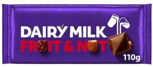 Dairy Milk Chocolate Fruit & Nut Bar 110G (Pack of 2) Delicious Tasty And Twisty Treat Gift Hamper For Birthday,Christmas,Easter