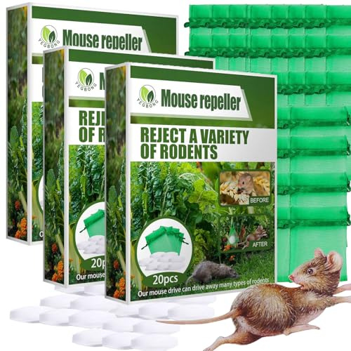 Control de roedores, Trampa Ratones, Protect Home Raticida en Bloques de Alta eficacia y atracción, Zonas humedas. Ratas y Ratones, Veneno para Ratas (60 Piezas)