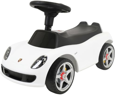 Bandits & Angels Porsche Carrera GT Rutshauto ab 1 Jahr für Jungen und Mädchen – Funktionierende Scheinwerfer – Hochwertige Kunststoffräder – Für drinnen und draußen geeignet (Weiß)
