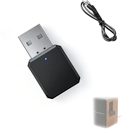 Adaptateur Bluetooth USB pour Voiture, Récepteur Audio sans Fil avec Sortie Double & Câble Jack 3,5 mm, Compatible avec Téléviseur Maison & Équipements Audio, Adaptateur de Musique sans Fil