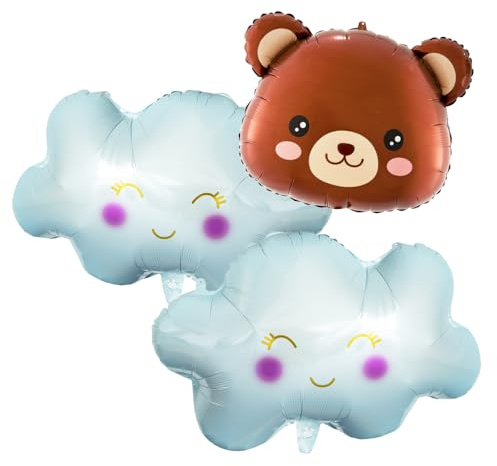 Folienballons blaue Wolken mit Teddybär
