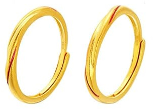 BCughia Anelli Filo Rosso Coppia, Anello in Argento Sterling 925 Anello di Fidanzamento Regolabile