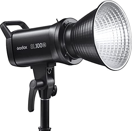 Godox SL100Bi Lampe vidéo LED, 100 W, 2800 K-6500 K, Compensation de la lumière du Jour, CRI96 + TLCI97 + 32100 Lux @ 1 m, 11 Effets d'éclairage, contrôle par Application avec Support Bowens