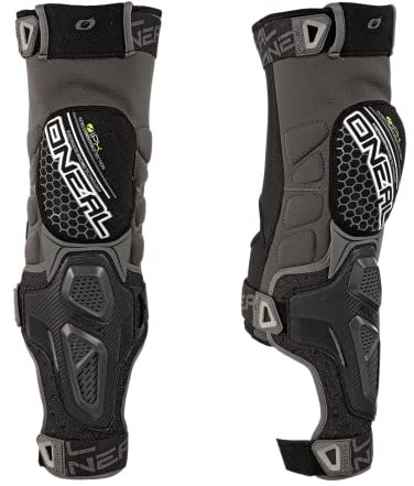 O'NEAL | Protège-genoux | Motocross Enduro | Protège-genoux en polyuréthane IPX®, ajustement ergonomique, couverture rigide ventilée | Protège-genoux Sinner Hybrid | Adulte | Noir Gris | Taille L/XL