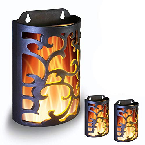 WRalwaysLX Decorative Lanterns with Timer, Candle Light Flameless Candles Indoor/Outdoor Wall Sconces,flickering flames wall light,Use 3AA Battery(NOT Included),3 Pack