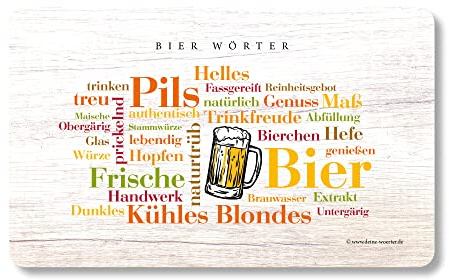 Frühstücksbrettchen Bier Wörter