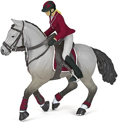 Papo 51563 Tävling ridning flicka hästar, föl och ponnyer, flerfärgad