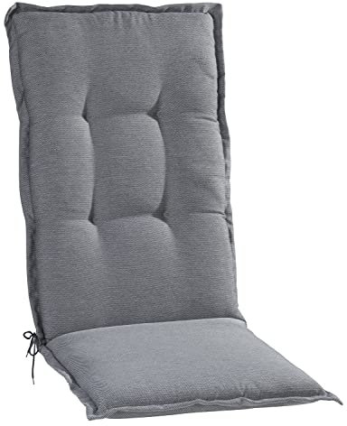 Gartenstuhlauflage - Hellgrau - Hochlehner - mit Stehsaum