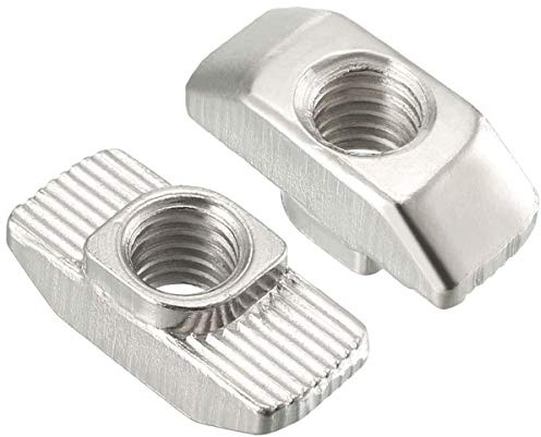 50Pcs 4040 Series M6 T Nuts, T Slot Nut Hammer Head Fastener Nut, Nickel Plated Carbon Steel Nut for Aluminum Profile(4040 Series M6)