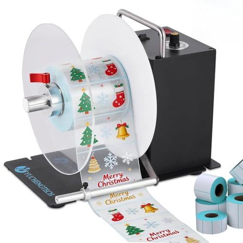 YUCHENGTECH Etikettenaufwickler Breite 120 mm Durchmesser 200 mm | Automatische Label Aufwickler Zweiwege Etikettenaufwickler 1/1,5/3 Zoll Innenkern 0–200 mm/s Geschwindigkeit Einstellbar