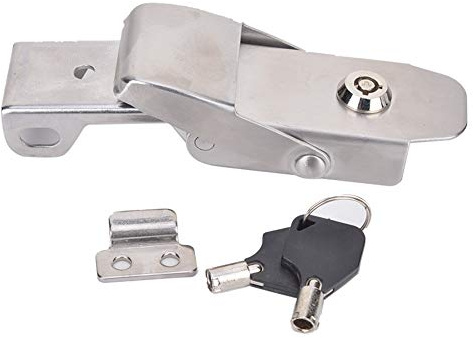 Tyenaza Clamp Cabinet Locking Tool, Stainless Steel Trunk Latch Replacement | Metal Hardware Spring Load Toggle Latch Cap Lock for Toolbox Drawer Chest Case Cabinet (A108B-3)