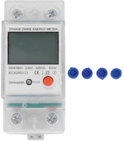 1Phase Lcd Compteur D'Énergie, 5(80)A 2P Compteur D'Énergie Électrique Dds1891 Moniteur de Circuit Numérique Compteur de Watt(Kwh) Avec Remise À Zéro, pour La Maison, Le Bureau, La Location 220V-230V