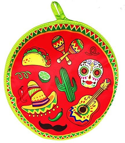 Tortilla-Wärmer, Taco Hamburger Burritos-Isolationsbeutel, Picknicktasche-Thermotasche, warm halten, im mexikanischen Stil, Mehrzweck-Thermotasche, für Taco Hamburger Burritos Tortilla (Kaktus-Muster)