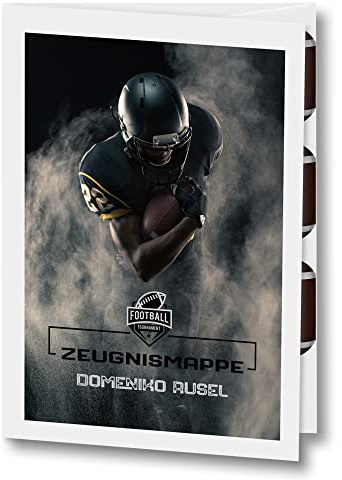 Stammbuchshop Zeugnismappe mit Name Unterschriftenmappe personalisiert American Football A4 Schule Footballmappe Sport