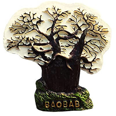 Baobab Tree Madagascar - Magnete per frigorifero da viaggio, souvenir per frigorifero, decorazione magnetica, collezione artigianale dipinta a mano