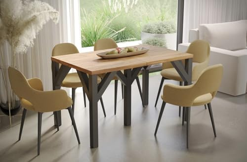 Endo-Moebel XXL Esstisch erweiterbar Dunaj 130cm - 405cm Küchentisch Synchronauszug Erweiterungsplatten (Craft Eiche)