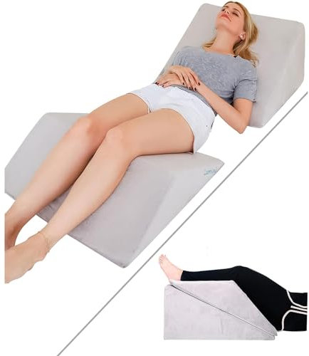 Schaumstoffbettkeilkissen Set - Lesen Sie Kissen und Rückenstütze Keilkissen zum Schlafen - 2 getrennte Sit -Up -Kissen für Bett - abgewinkeltes Bettkissen, Dreieckskissen für Rücken und Beine unterst