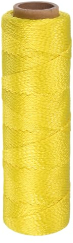 sourcing map Geflochtene Nylonschnur, 1,5 mm x 250 m, geflochtene Schnur für Angeln, Gartenarbeit, Basteln, fluoreszierendes Gelb