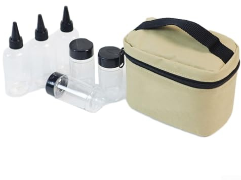 ARMYJY Camping Spice Jars,Seasoning Box Set Containers Organizer Seasoning Storage Bag For Picnic Camping(Khaki)