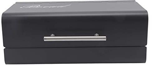 Caja Grande de Metal para Pan Crujiente - Panera con Tapa para Cocina, Organizador y Almacenamiento de Pan Elegante (FuerdichuRZmzc-11)