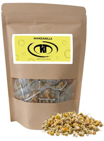 Manzanilla pirámides. Infusión manzanilla 100% natural. Bolsitas con flores enteras que muestran un potente aroma. Fácil de preparar.