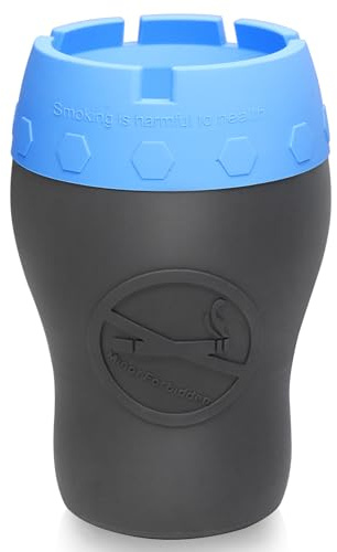Car Silicone Ashtray,Auto Ash Tray Smokeless, Drop-Proof & Unbreakable Anti-Ash Splash Vehicle Cigarette Ashtray for Home Outside Office Car Accessories (Blue)