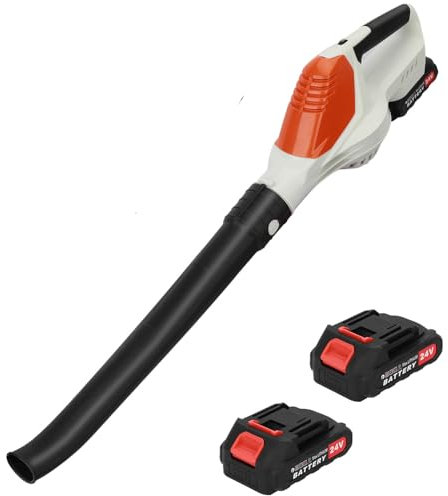 cadciehe Handheld Cordless Leaf Blower, Electric Snow Leaf Blower with 2 Batteries and 1 Charger, 24V Battery Powered Leaf Blowers for Lawn Care, Patio, Yard UK