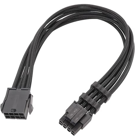 CPU Cable de módulo de alimentación de 8 pines, cable modular de tarjeta gráfica, 8 pines hembra de 8 pines (4 + 4), cable trenzado macho de 30 cm
