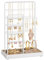SONGMICS Portagioie, Porta Collane e Orecchini, Espositore per Gioielli, Metallo, Vassoio in Velluto, per Collane Bracciali Orecchini Anelli, Idea regalo, Bianco Opaco JJS028W01