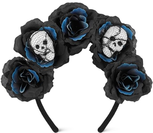 Epokus Blumen Haarreif,Blumen Haarband Stirnband,Braut Kopfschmuck Blumenkrone,Mexikanische Haarschmuck für Karneval und Fasching,Festival Hochzeit Parteien