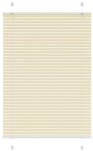 vidaXL Plissee Creme 85x100 cm Stoffbreite 84,4 cm Polyester