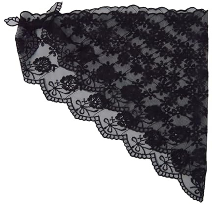 SLXLYH Eleganter Dreieckstuch aus französischer Spitze für Damen und Mädchen mit Blumenmuster, Spitzen-Kopfwickel für Outdoor-Reisen und Urlaub