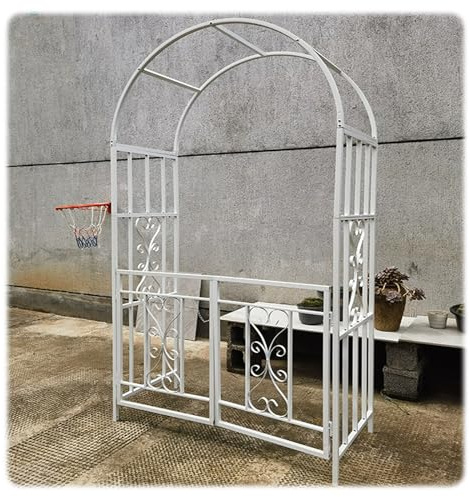 XFQZJG Arche de Jardin avec Double Portail, pergola en métal, tonnelle pour rosiers, Arche extérieure, tonnelle pour Jardin, terrasse, Plantes grimpantes, H210 cm, Facile à Monter