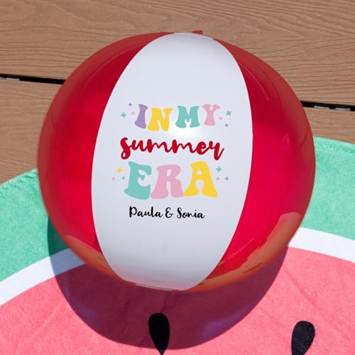 Wanapix | Pelota de Playa Personalizada | Balón de Playa Hinchable con la Foto o Texto Que Quieras | Diseño Bicolor | Plástico PVC Elegir | para Playa o Piscina