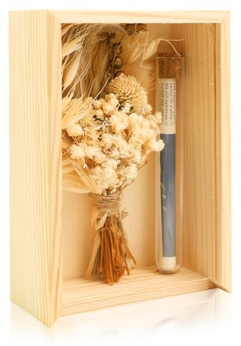 Fourindo Geldgeschenk Hochzeit, Hochzeitsgeschenke für Brautpaar, Hochzeitsgeschenk Geld, Trockenblumen + Reagenzglas + Geschenkbox + Juteband, für Verlobung Hochzeitstag