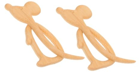 SOIMISS Lot De 2 Broches En Forme De Souris Pour Femme Jolies Broches Pour Manteau En Bois Pour Vêtements Style Dessin Animé
