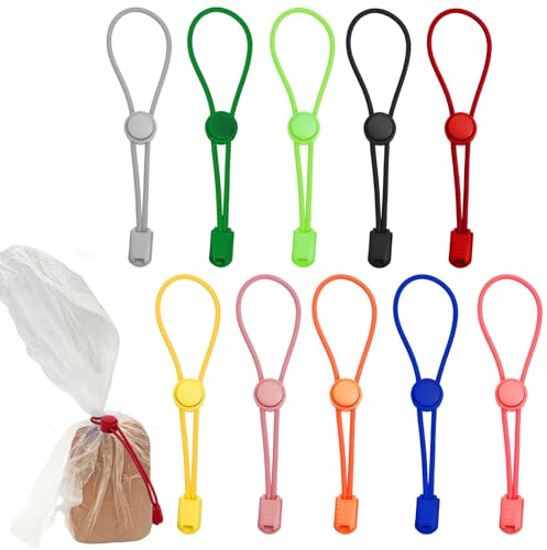 10 Pcs Elastic Food Bag Sealer Strap Colour Adjustable Elastic Clay Bag Ties Pottery Tool Strap Holder for Secure Airtight Seal, Studio Ties & Ceramic Tool