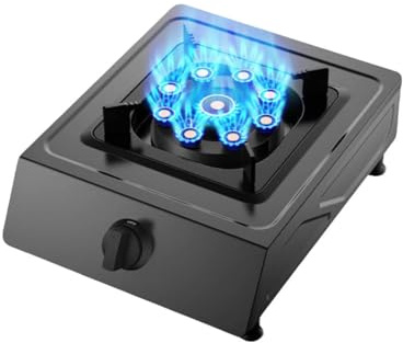 Fornello A Gas Portatile, Piano Cottura Ad Alta Efficienza Da 5,2 KW A 9 Cavità, Di Lavoro A Fuoco Singolo In Acciaio Inossidabile, Con Protezione In Caso Guasto Della Fiamma(LPG)
