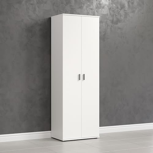 Garderobenschrank Basics Weiß | Mehrzweckschrank · 2 Türen · 2 Einlegeböden · passende Serie erhältlich