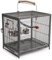 Midwest Homes for Pets 1705001204 Poquito Transportkäfig für Vögel, Reisekäfig, 48 x 39,5 x 60 cm, mit Sitzstange und 2 Futterschalen aus Edelstahl, Platin