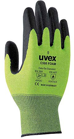 Uvex Ruvex-C500Foam_9 Schutzhandschuhe, Grün-Schwarz, 9 Größe, 1 Paar