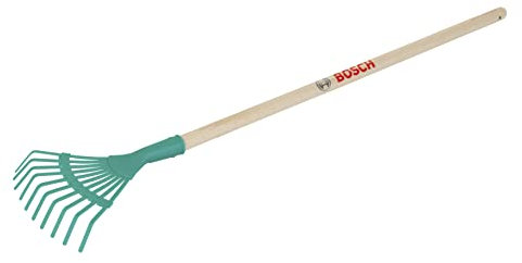 Theo Klein 2717 Bosch Garten Laubrechen, Robuster Kinder-Rechen mit stabilem Stiel, Praktische Aufhänge-Öse, Anti-UV, Spielzeug für Kinder ab 3 Jahren