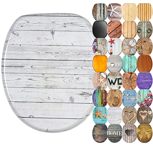 Sanilo WC Sitz mit Absenkautomatik, einfache Montage, aus Holz, Timber | Toilettendeckel mit Soft-Close, hochwertige Oberfläche und stabile Scharniere, inkl. Montagematerial und Videoanleitung